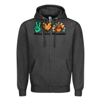 Charcoal Heather peace love thankful turkey Zipper Hoodie - Jasminsmagicworld