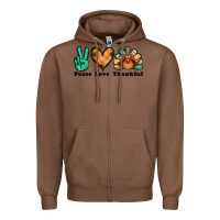 Chestnut peace love thankful turkey Zipper Hoodie - Jasminsmagicworld