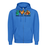 True Royal peace love thankful turkey Zipper Hoodie - Jasminsmagicworld