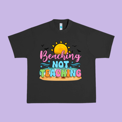 Beaching Not Teaching Black Back Urban Heavy Tee Designed By Jahusdesignshop