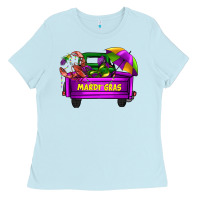 Baby Blue mardi grass umbrella with truck Ladies Tee - AdoDesignShop