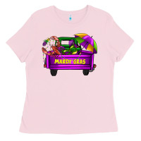 Bubblegum Pink mardi grass umbrella with truck Ladies Tee - AdoDesignShop