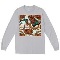 Moon Dust cowboy western seamless pattern Long Sleeve Tee - BundleAndBundleShop