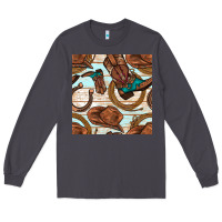 Smoke cowboy western seamless pattern Long Sleeve Tee - BundleAndBundleShop