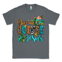 Charcoal Heather gıve me coffee and jesus Classic Tee - AdoDesignShop