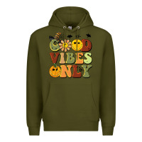 Army Green halloween good vibes only Premium Hoodie - BarkalooDesign
