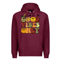 Burgundy halloween good vibes only Premium Hoodie - BarkalooDesign