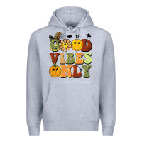 Heather Grey halloween good vibes only Premium Hoodie - BarkalooDesign