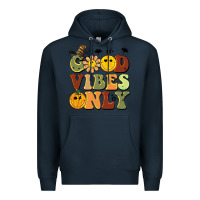 Navy halloween good vibes only Premium Hoodie - BarkalooDesign