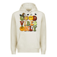 Oatmeal Heather halloween good vibes only Premium Hoodie - BarkalooDesign