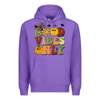 Purple halloween good vibes only Premium Hoodie - BarkalooDesign
