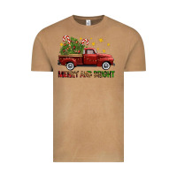 Vintage Camel Merry And Bright Christmas Trees Truck Vintage Tee - FaDigitalArtStudio