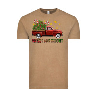 Vintage Coffee Merry And Bright Christmas Trees Truck Vintage Tee - FaDigitalArtStudio