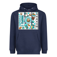 Navy cafecito y chisme Heavyweight Hoodie - MaliasSmallBusiness