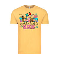 Vintage Mustard this teacher wears her heart on sleeve Vintage Tee - AdoDesignShop