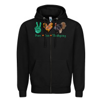 Black peace love thanksgiving Zipper Hoodie - Jasminsmagicworld