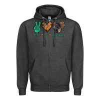 Charcoal Heather peace love thanksgiving Zipper Hoodie - Jasminsmagicworld