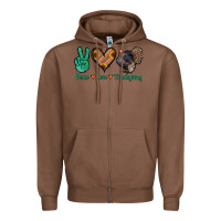 Chestnut peace love thanksgiving Zipper Hoodie - Jasminsmagicworld
