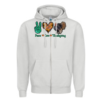 Dove Grey peace love thanksgiving Zipper Hoodie - Jasminsmagicworld