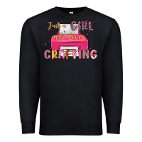 Black just a girl who loves crafting Premium Sweatshirt - MaliasSmallBusiness