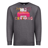 Charcoal Heather just a girl who loves crafting Premium Sweatshirt - MaliasSmallBusiness