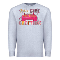 Heather Grey just a girl who loves crafting Premium Sweatshirt - MaliasSmallBusiness