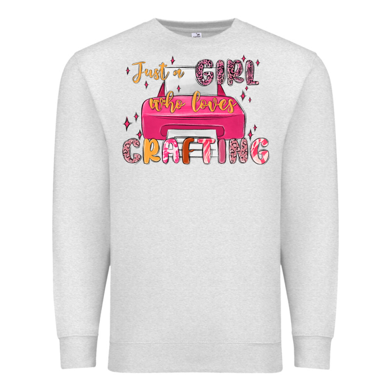 Just A Girl Who Loves Crafting Premium Sweatshirt by MaliasSmallBusiness | Teevron