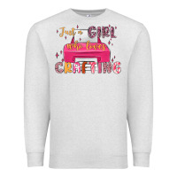 Oatmeal Heather just a girl who loves crafting Premium Sweatshirt - MaliasSmallBusiness