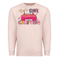 Pale Pink just a girl who loves crafting Premium Sweatshirt - MaliasSmallBusiness