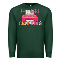 Sports Green just a girl who loves crafting Premium Sweatshirt - MaliasSmallBusiness
