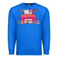 True Royal just a girl who loves crafting Premium Sweatshirt - MaliasSmallBusiness