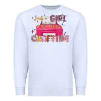 White just a girl who loves crafting Premium Sweatshirt - MaliasSmallBusiness