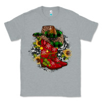 Heather Grey Christmas Cowboy Boots Classic Tee - JahusDesignShop