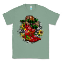 Sage Christmas Cowboy Boots Classic Tee - JahusDesignShop