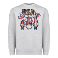 Heather Grey usa america gnome Heavyweight Sweatshirt - CowhideDigitalArt