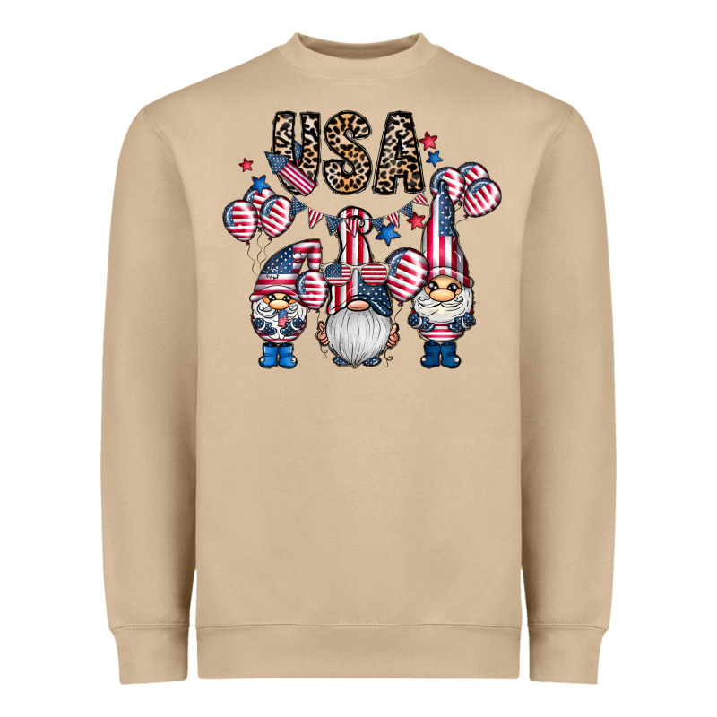 Usa America Gnome Heavyweight Sweatshirt by CowhideDigitalArt | Teevron