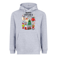 Heather Grey merry christmas Heavyweight Hoodie - MaliasSmallBusiness