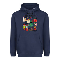 Navy merry christmas Heavyweight Hoodie - MaliasSmallBusiness