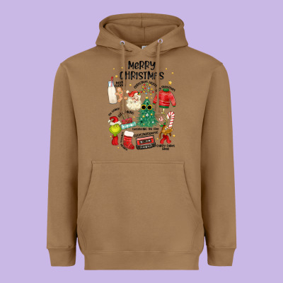 Merry Christmas Heavyweight Hoodie Designed By Maliassmallbusiness
