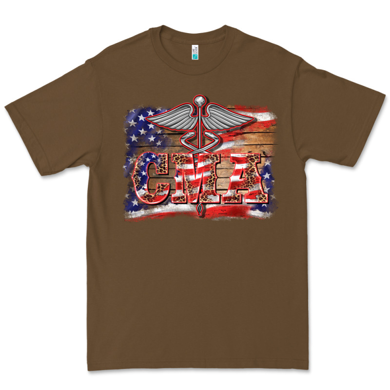 Patriotic Nurse Certified Medical Assistant Medilcal Symbol Background Premium Tee by BarkalooDesign | Teevron