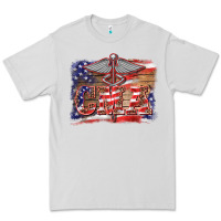 Dove Grey patriotic nurse certified medical assistant medilcal symbol background Premium Tee - BarkalooDesign