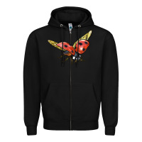 Black Ladybug Flying Zipper Hoodie - LillyAllenDesigns