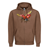Chestnut Ladybug Flying Zipper Hoodie - LillyAllenDesigns