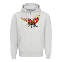 Dove Grey Ladybug Flying Zipper Hoodie - LillyAllenDesigns