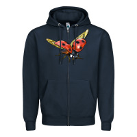 Navy Ladybug Flying Zipper Hoodie - LillyAllenDesigns