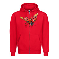 Red Ladybug Flying Zipper Hoodie - LillyAllenDesigns