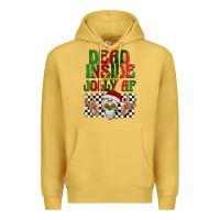 Antique Gold dead inside but jolly af Premium Hoodie - BarkalooDesign