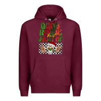 Burgundy dead inside but jolly af Premium Hoodie - BarkalooDesign