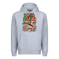 Heather Grey dead inside but jolly af Premium Hoodie - BarkalooDesign
