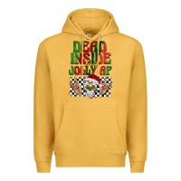 Mustard dead inside but jolly af Premium Hoodie - BarkalooDesign